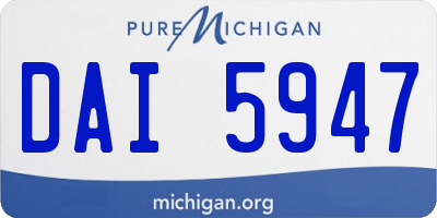 MI license plate DAI5947