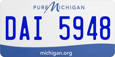 MI license plate DAI5948