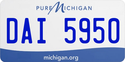 MI license plate DAI5950