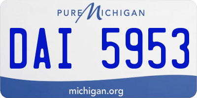 MI license plate DAI5953