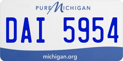 MI license plate DAI5954