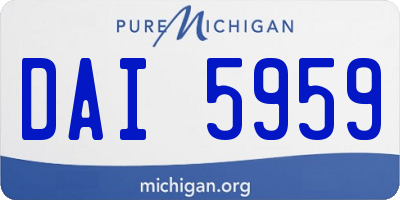 MI license plate DAI5959