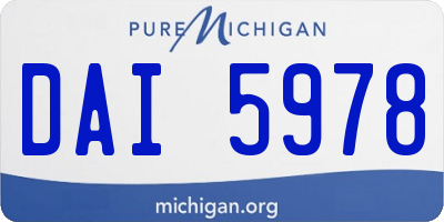 MI license plate DAI5978