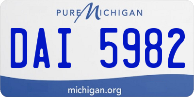 MI license plate DAI5982