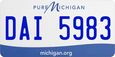 MI license plate DAI5983