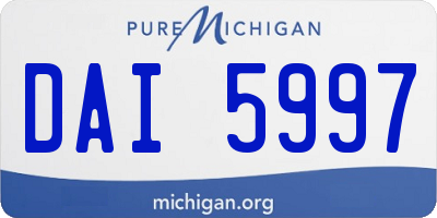 MI license plate DAI5997