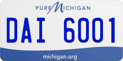 MI license plate DAI6001