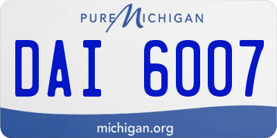MI license plate DAI6007