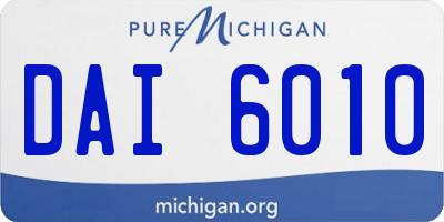 MI license plate DAI6010