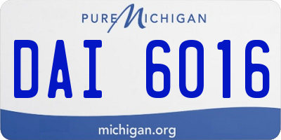 MI license plate DAI6016