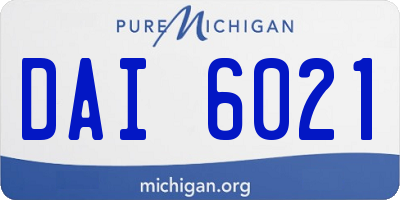 MI license plate DAI6021