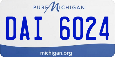MI license plate DAI6024