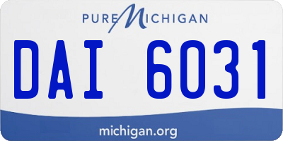 MI license plate DAI6031