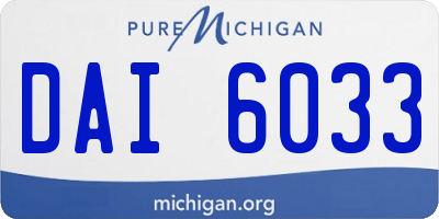 MI license plate DAI6033