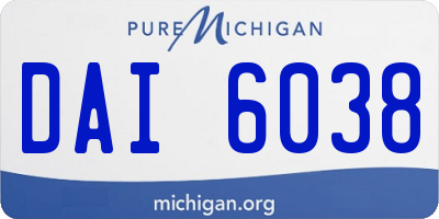 MI license plate DAI6038