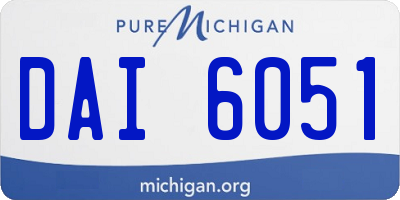 MI license plate DAI6051