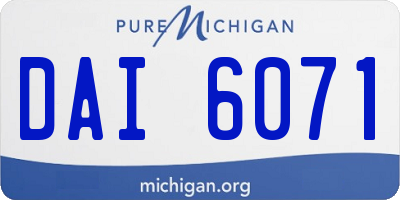 MI license plate DAI6071