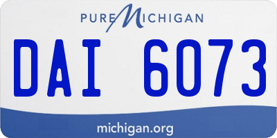 MI license plate DAI6073