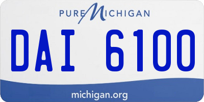MI license plate DAI6100