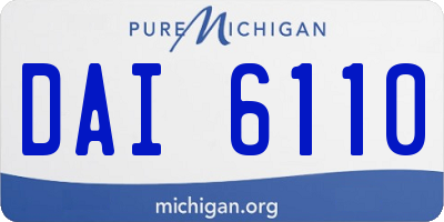 MI license plate DAI6110