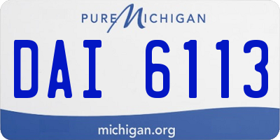 MI license plate DAI6113
