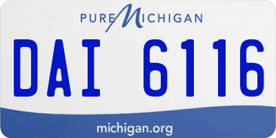 MI license plate DAI6116
