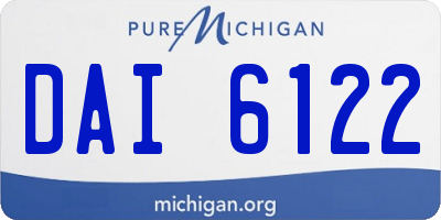 MI license plate DAI6122