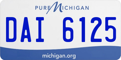 MI license plate DAI6125