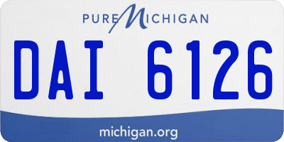 MI license plate DAI6126