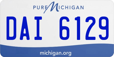 MI license plate DAI6129