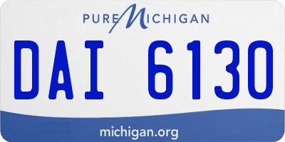 MI license plate DAI6130