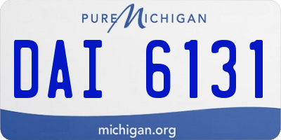 MI license plate DAI6131