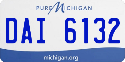 MI license plate DAI6132