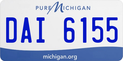 MI license plate DAI6155