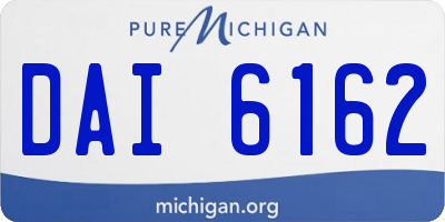 MI license plate DAI6162