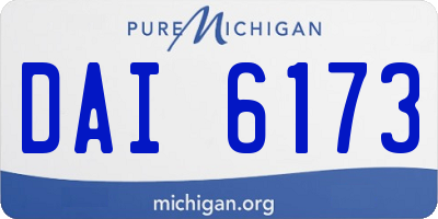 MI license plate DAI6173