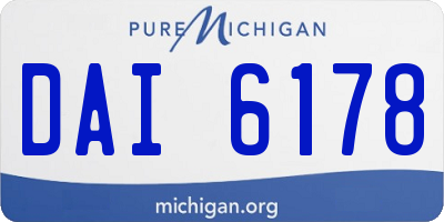 MI license plate DAI6178