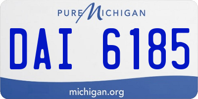 MI license plate DAI6185