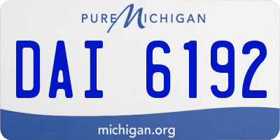 MI license plate DAI6192