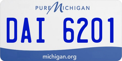 MI license plate DAI6201