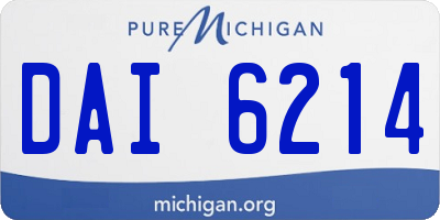 MI license plate DAI6214