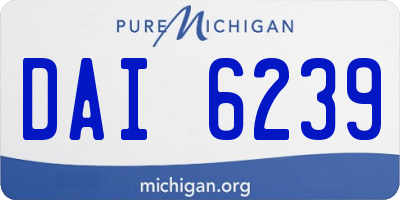 MI license plate DAI6239