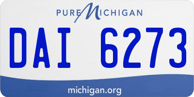 MI license plate DAI6273