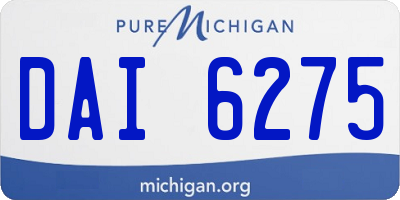 MI license plate DAI6275