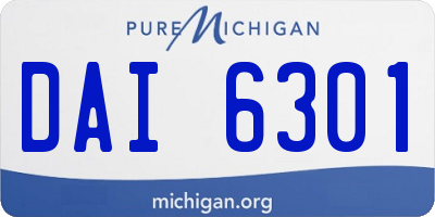 MI license plate DAI6301