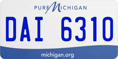 MI license plate DAI6310