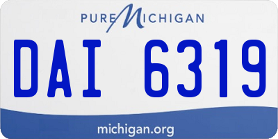 MI license plate DAI6319
