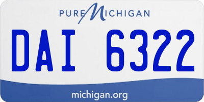 MI license plate DAI6322