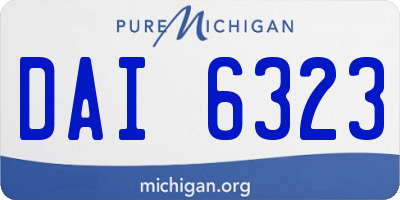 MI license plate DAI6323