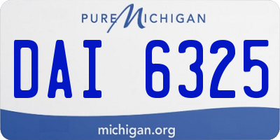 MI license plate DAI6325